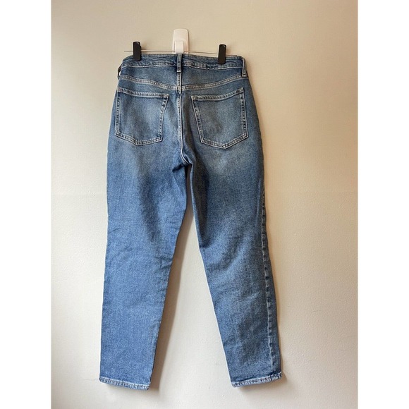 Old Navy Womens Straight Leg Mom’s Jeans Blue Whiskered High Rise Size 8 NWT - Picture 2 of 7